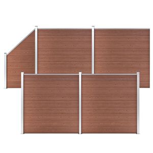 vidaXL Aitasarja 4 neli&ouml;paneelia + 1 vinopaneeli WPC 792x186 cm ruskea