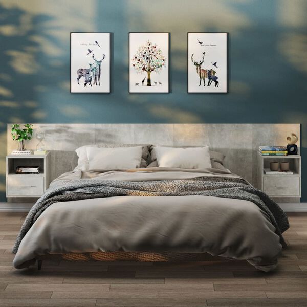 vidaXL Sein&auml;kiinnitett&auml;v&auml;t y&ouml;p&ouml;yd&auml;t 2 kpl betoninharmaa