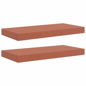 vidaXL Sein&auml;hylly 2 kpl Punainen 50 x 23,5 x 3,8 cm Tekninen puu
