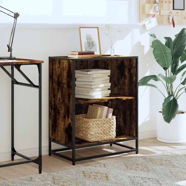 vidaXL Kirjakaappi Savustettu tammi 60x35x76 cm Engineered Wood