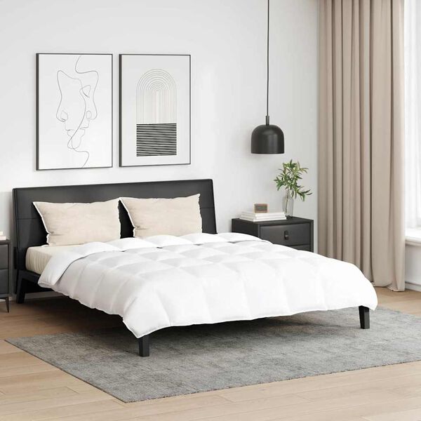 vidaXL Peittosarja tyynyllä 3 pcs Valkoinen Untuvahöyhen