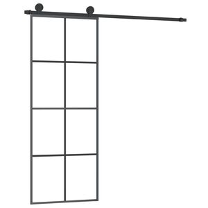 vidaXL Liukuovi asennustarvikkeilla 76x205 cm ESG lasi ja alumiini