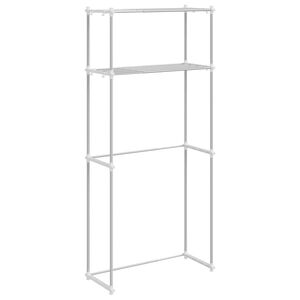 vidaXL Pesukoneen hylly Valkoinen 70 x 27 x 136 cm Alumiini