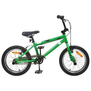 vidaXL BMX Py&ouml;r&auml; 16 Tuumaa 5-8 vuotta Vihre&auml;