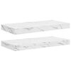 vidaXL Sein&auml;hylly 2 kpl Valkoinen marmori 50 x 23,5 x 3,8 cm