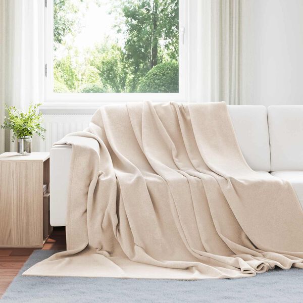 vidaXL Heittoviltti Beige 220 x 240 cm Fleese