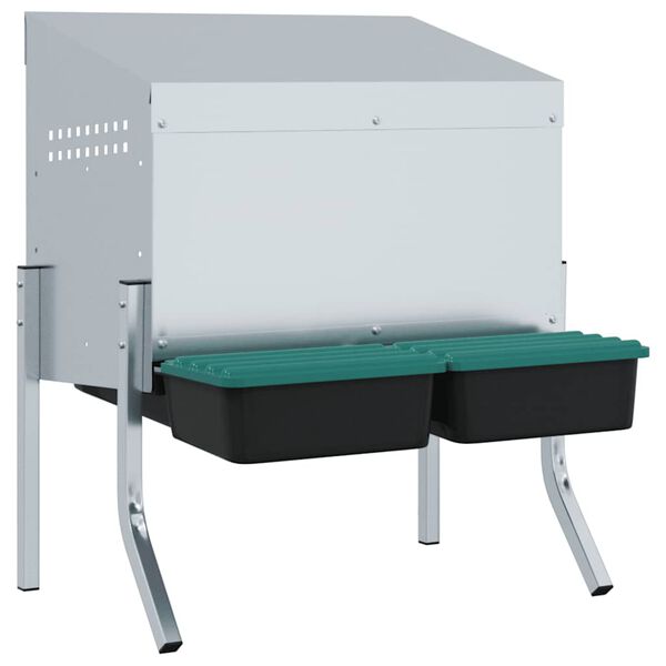 vidaXL Kanan pes&auml;laatikko 2 lokeroa jaloilla galvanoitu ter&auml;s