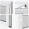vidaXL Kellari-ikkuna "RISOR" 80x70 cm kallistus-/k&auml;&auml;ntymisovi DIN oikealle valkoinen