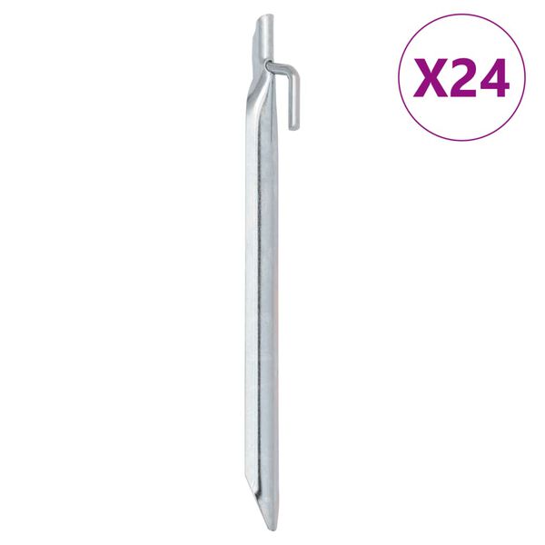vidaXL Telttatapit 24 kpl V-muotoiset 24 cm Ø20 mm galvanoitu teräs