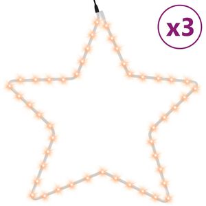 vidaXL T&auml;hti joulukoriste 48 LED-valoa 3 kpl l&auml;mmin valkoinen 56 cm