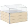 vidaXL Kukkalaatikko Ivoori 100 x 100 x 77 cm Galvanoitu ter&auml;s