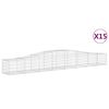 vidaXL Kaarevat kivikorit 15 kpl 400x50x40/60 cm galvanoitu rauta