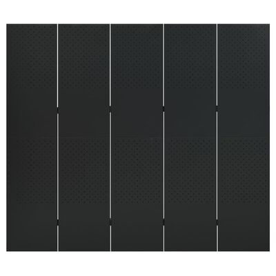 vidaXL 5-paneeliset tilanjakajat 2 kpl 200x180 cm musta teräs