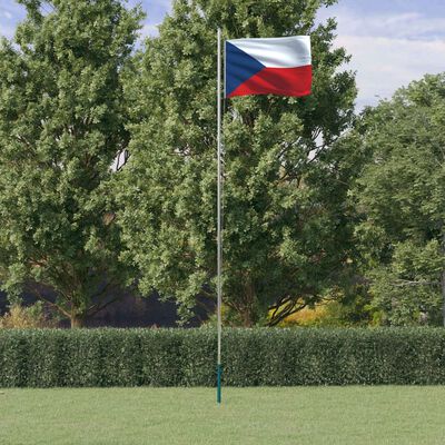 vidaXL Tšekin lippu ja lipputanko 6,23 m alumiini