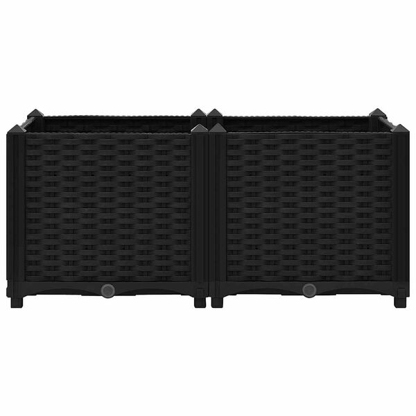 vidaXL Korotettu kukkalaatikko 80x40x38 cm polypropeeni