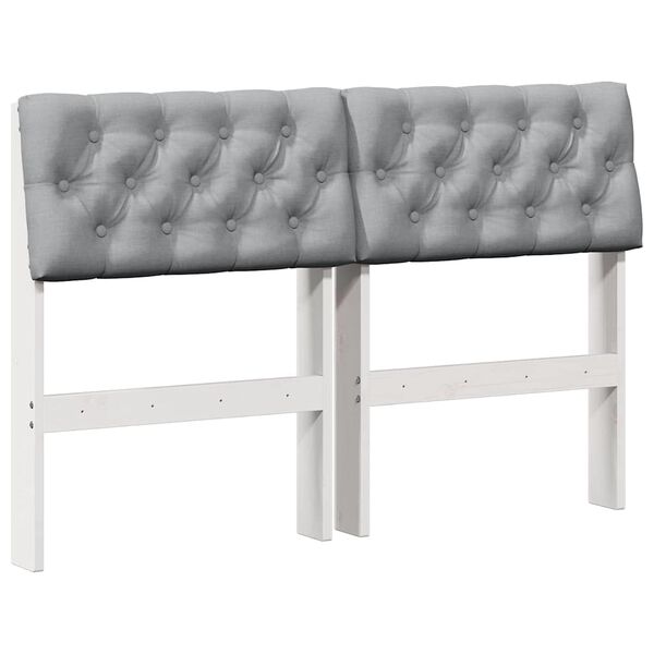 vidaXL Verhoiltu s&auml;ngynp&auml;&auml;ty Vaaleanharmaa 120 cm Massiivinen m&auml;nty