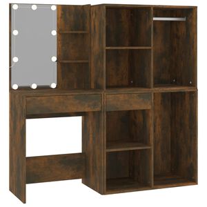 vidaXL LED-peilip&ouml;yt&auml; kaapeilla savutammi tekninen puu