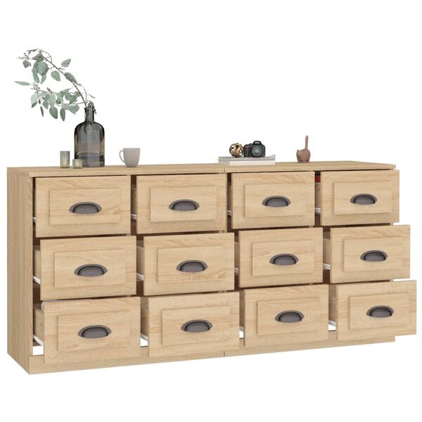 vidaXL Senkit 2 kpl Sonoma-tammi tekninen puu