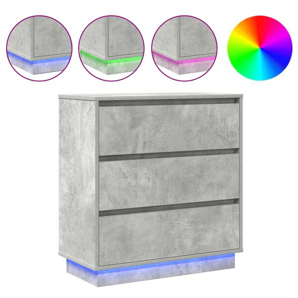 vidaXL Y&ouml;p&ouml;yt&auml;kaappi Betoni Harmaa 71 x 34,5 x 75 cm Tekninen puu