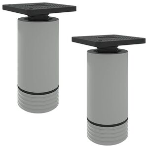 vidaXL Huonekalujalat S&auml;&auml;dett&auml;v&auml; 2 pcs Valkoinen 64 x 64 x 100 mm PP