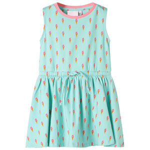 Lasten mekko kiristysny&ouml;rill&auml; vaalea minttu 104