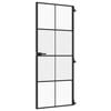vidaXL Sis&auml;ovi ohut musta 83x201,5 cm karkaistu lasi ja alumiini
