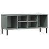 vidaXL Kenk&auml;teline metallijaloilla harmaa 106x35x45 cm t&auml;yspuu OSLO