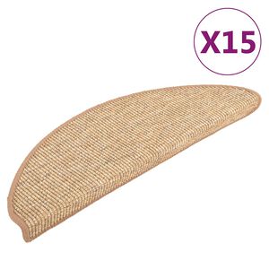 vidaXL Porrasmatot 15 kpl 56x17x3 cm vaaleanruskea puolipy&ouml;re&auml;