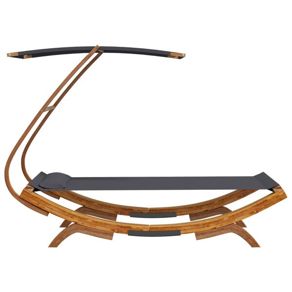 vidaXL Aurinkovuode katoksella 100x190x134 cm t&auml;ysi puu antrasiitti