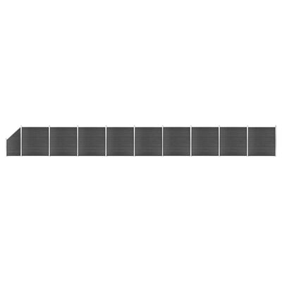 vidaXL Aitapaneelisarja WPC 1657 x(105-186) cm musta