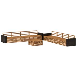 vidaXL Ulkosohvakokoelma 9 pcs Luonnollinen T&auml;ysi Akaasiapuu