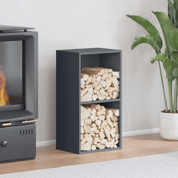 vidaXL Polttopuuteline antrasiitti 40x30x75 cm kylmävalssattu teräs