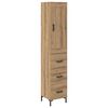 vidaXL Korkea kaappi Artisan tammi 34,5 x 34 x 180 cm Tekninen puu