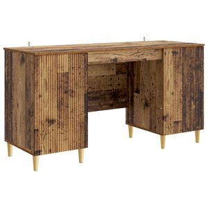 vidaXL P&ouml;yt&auml; hyllyll&auml; ovella Vanha puu 142,5 x 50 x 75 cm Tekninen puu