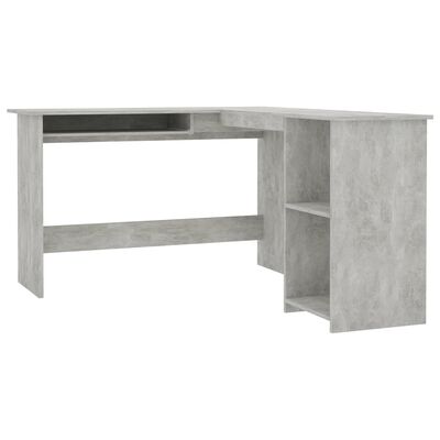 vidaXL L-muotoinen kulmapöytä betoninharmaa 120x140x75 cm tekninen puu