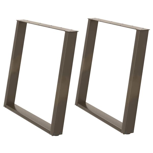 vidaXL Ruokap&ouml;yd&auml;n jalat U-muotoiset 2 kpl Luonnonv&auml;rinen ter&auml;s 100x(72-73) cm Ter&auml;s