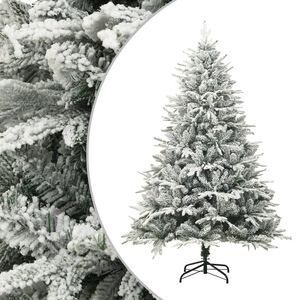 vidaXL Tekojoulukuusi lumihuurteella vihre&auml; 150 cm PVC ja PE