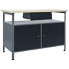 vidaXL Ty&ouml;taso musta 120x60x85 cm ter&auml;s