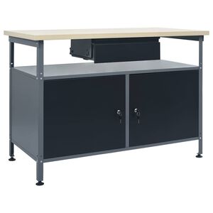 vidaXL Ty&ouml;taso musta 120x60x85 cm ter&auml;s