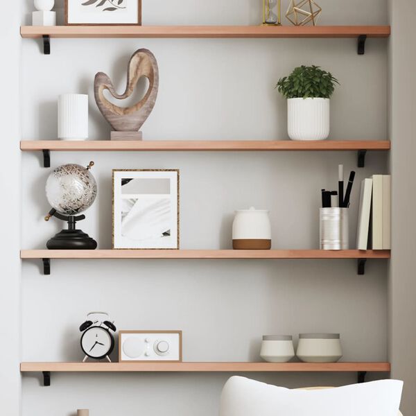 vidaXL Seinähylly vaaleanruskea 80x10x2 cm käsitelty täystammi