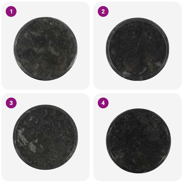 vidaXL P&ouml;yt&auml;levy musta &Oslash;40x2,5 cm marmori