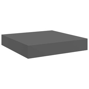 vidaXL Kelluva sein&auml;hylly korkeakiilto harmaa 23x23,5x3,8 cm MDF