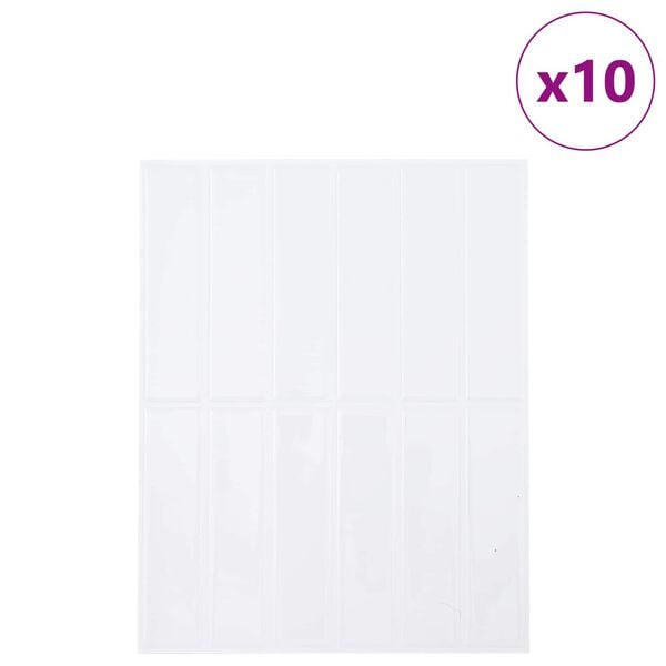 vidaXL Suorakulmainen laatta 10 pcs Valkoinen 29 x 23 x 0,08 cm