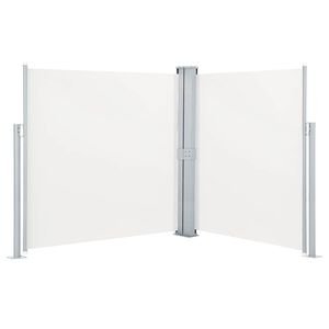 vidaXL Sis&auml;&auml;nvedett&auml;v&auml; terassin tuplasivumarkiisi 170x600 cm kerma