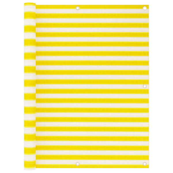 vidaXL Parvekkeen suoja keltainen ja valkoinen 120x400 cm HDPE