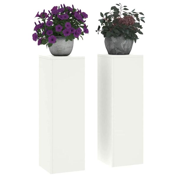 vidaXL Kasviteline 2 pcs Valkoinen 24 x 24 x 75 cm Ter&auml;s