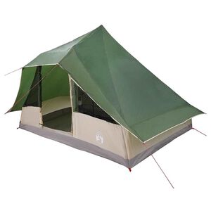 vidaXL Tipi-teltta 10 hengelle Vihre&auml; taffeta