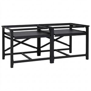 vidaXL Pesukoneen jalusta 2 kpl Musta 120 x 56 x 52 cm Ter&auml;s