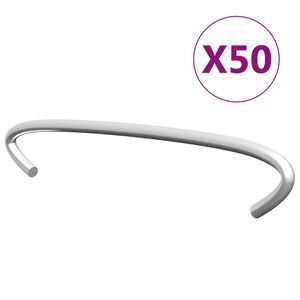 vidaXL Kivikorien koukut 50 kpl galvanoitu ter&auml;s 10 cm
