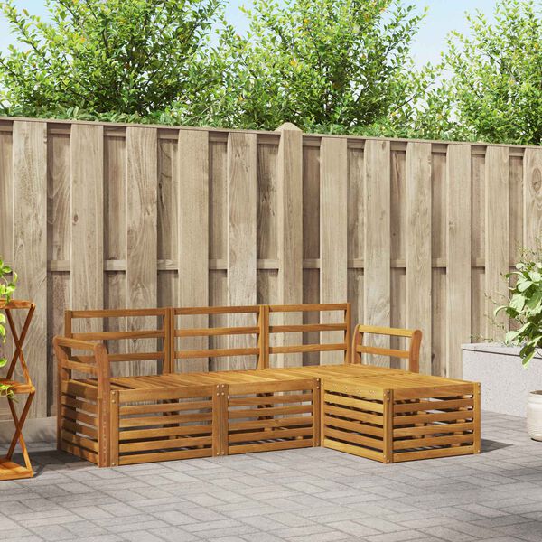 vidaXL Sohvasarjat 4 pcs Luonnollinen Tihe&auml; akasiapuu